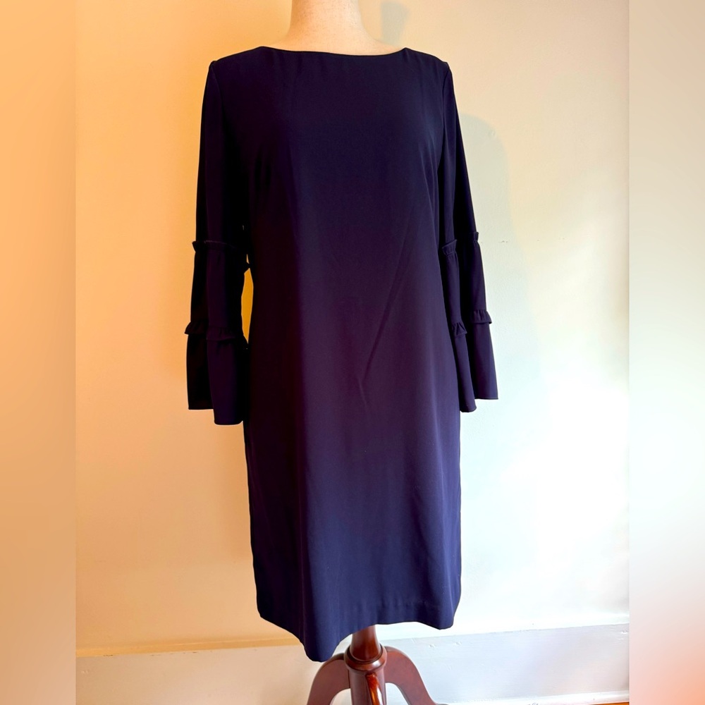 Talbots Navy Ruffle Sleeve Dress – Size 10